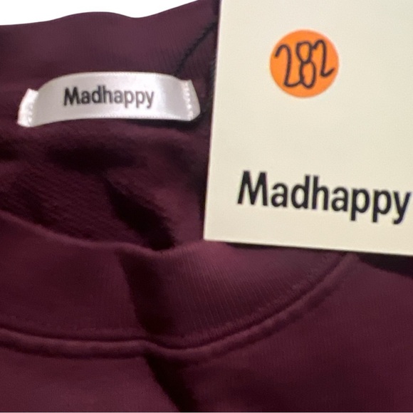 MADHAPPY Crush Universal Crewneck in Port Candy Block Letters | Wine | NEW/NWT♥️ - Picture 5 of 11